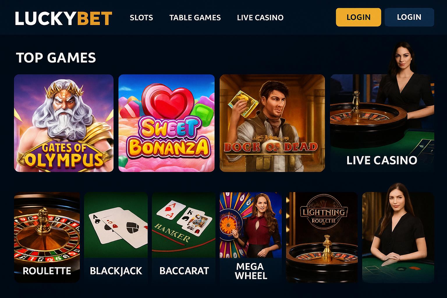 Jogos de cassino online LUCKYBET